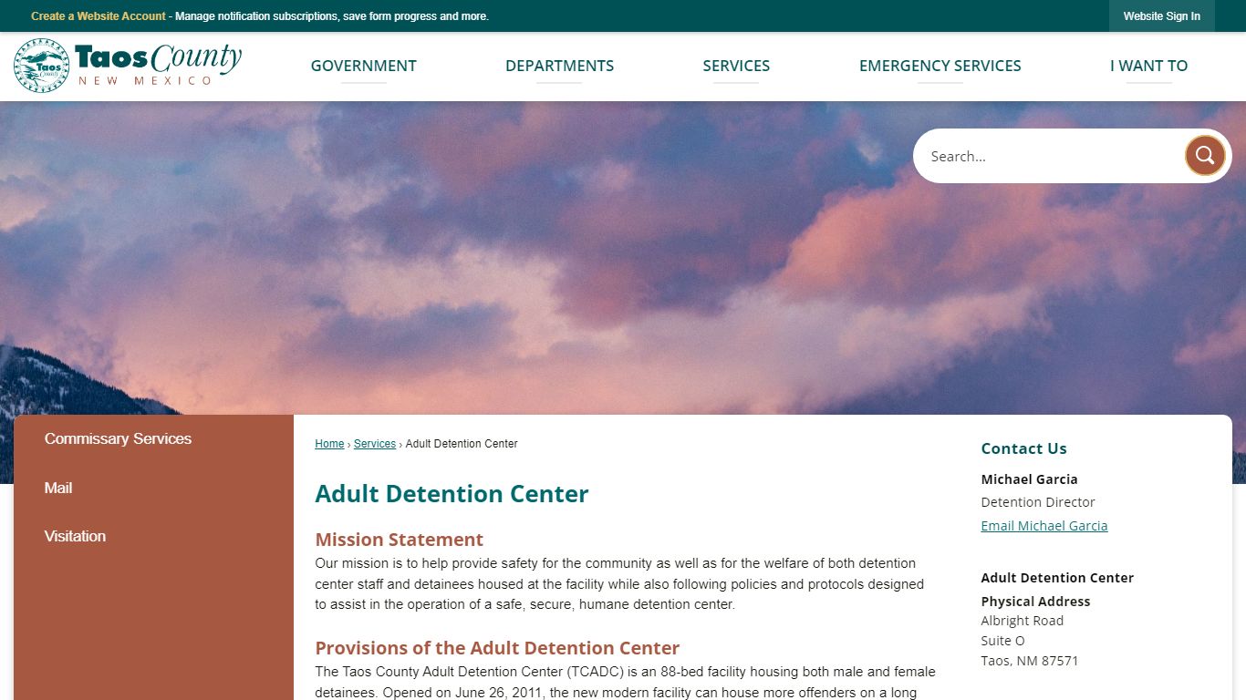 Adult Detention Center | Taos County, NM